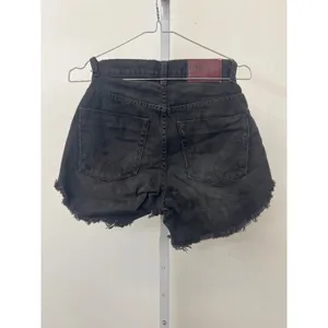 NWT One Teaspoon 26 Hawks Black Van Distressed Button Fly Low Waist Jean Shorts thumbnail 4