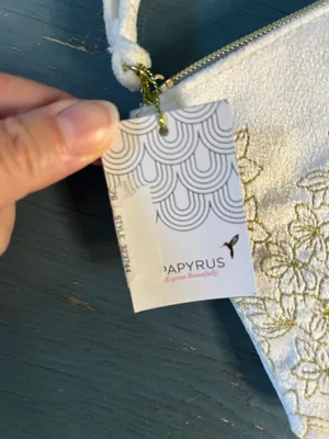 Papyrus White and Gold Floral Wristlet (New) thumbnail 10