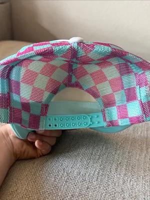 White Trucker Hat with Horse Patch Green thumbnail 4