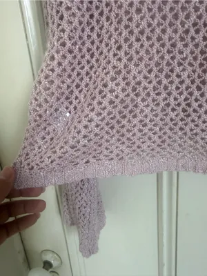 Pink Open-Knit Sweater thumbnail 7