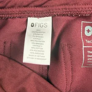 FIGS Women's Zamora Jogger Scrub Pants XS Burgundy thumbnail 7