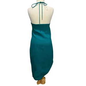 C/MEO Collective Star Lesson Dress Womens S Green Asymmetric Halter Textured‎ thumbnail 6