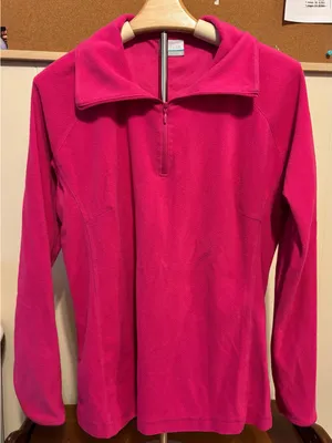 Columbia Women's Bright Pink Quarter-Zip Fleece Pullover thumbnail 2