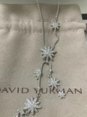 David Yurman Starburst Multi Star Drop Necklace 925 Silver thumbnail 3