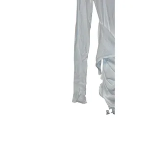 Zara Women‎ Top Semi Sheer Layered Boatneck Long Sleeve White Cotton Small NWT thumbnail 3