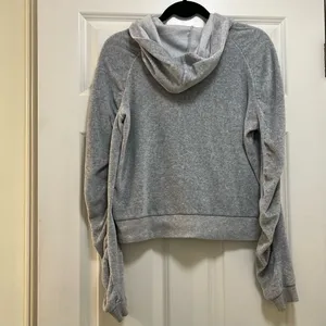 MICHAEL Michael Kors Gray Velour Hooded Sweatshirt Size Medium thumbnail 3