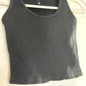 Naked Wardrobe Crop Ribbed Tank Top Small Black thumbnail 3