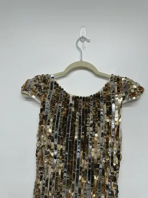 Topshop Gold Sequined Mini Dress thumbnail 5