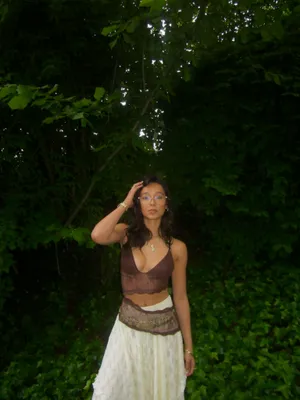 SheIn Brown Lacey Top thumbnail 2