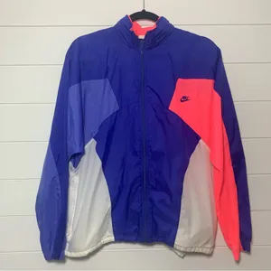 Nike Vintage Retro Jacket Color Block‎ 80s Windbreaker Track Zip Up Size M thumbnail 2