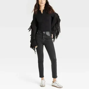 Universal Thread Mid‑Rise Faux Leather 80’s Slim Jeans - Size 10R -‎ Black - NWT thumbnail 10