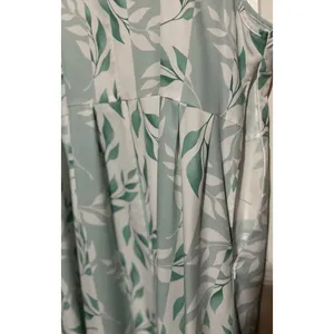 Women’s White Green Mint Leaf Print Sleeveless Square Neckline‎ Dress Size 2XL thumbnail 7