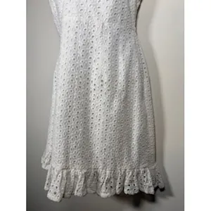 MINKPINK x REVOLVE Eyelet Mini‎ Dress Medium White Cutout Back Ruffle Hem Bride thumbnail 5