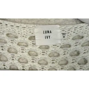 Luna‎ Ivy Cardigan Sweater Womens Medium Crochet Granny Square Boho Hippie Indie thumbnail 3