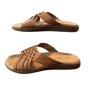 Easy Spirit Seeley Tan‎ Brown Woven Multi Strap Slide Sandals Womens 8.5 M thumbnail 4