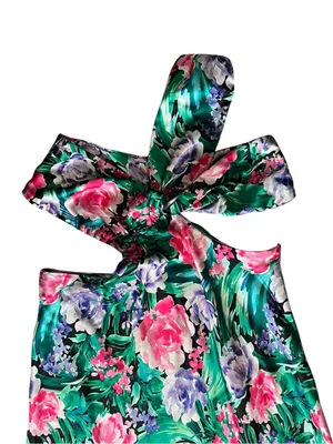 Free People Audette Studios Women’s Floral Printed Cutout Maxi Dress Multi Sz L thumbnail 3
