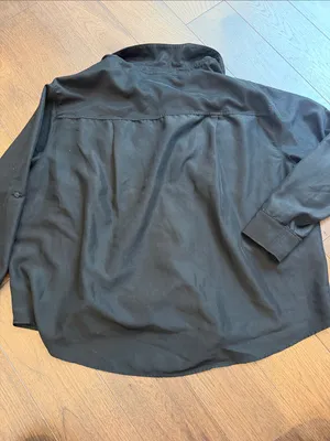 Old Navy Black Button-Front Oversized Long Sleeve Shirt XL - C10-034 thumbnail 9
