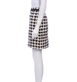 Kate Spade Black & White Houndstooth Skirt thumbnail 6