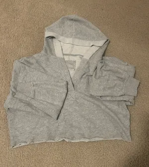 Aerie Cropped Sweatshirt Grey thumbnail 1