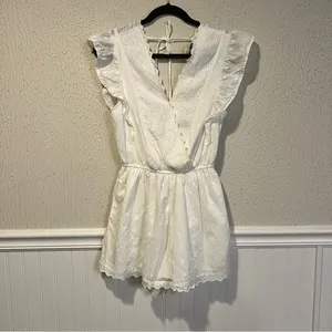 American Eagle Outfitters White Eyelet Cotton Romper size small thumbnail 5