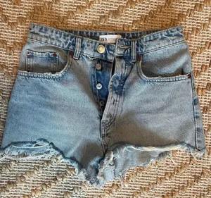 ZARA High Waisted Jean Shorts thumbnail 2