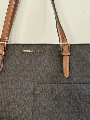 Michael Kors Brown Signature Tote with Tan Leather Straps thumbnail 2