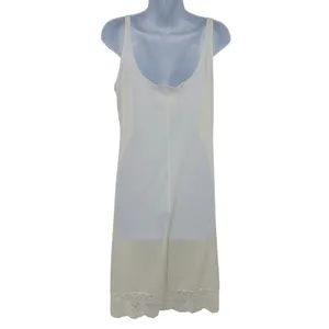 Vtg Lingerie Ivory Lace Trim Slip Dress Sz M Nightgown Coquette Fairy Cottage thumbnail 6