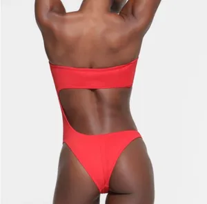 SKIMS Ruby Red Monokini One Piece Swimsuit  thumbnail 3