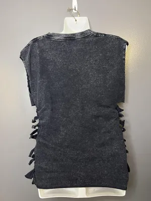 Yeehaw Graphic Shirt Womens Small Black Sleeveless V Neck Western Rodeo Cowgirl thumbnail 7
