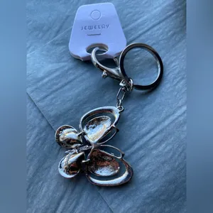 Sparkling Butterfly BagCharm/Keychain with Red Gems & Rhinestones NWT! thumbnail 3
