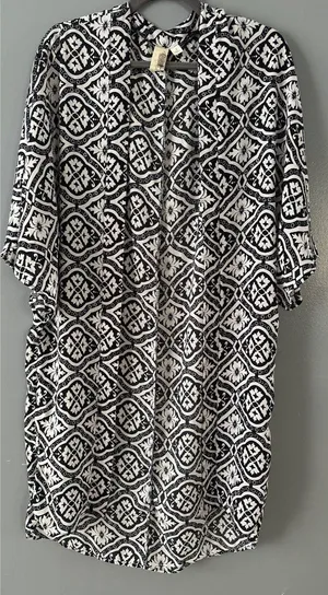 Francesca Anthropologie Women’s Small Geometric Open Front Duster Cardigan thumbnail 1