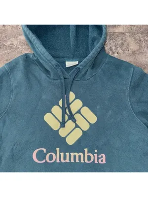 Columbia Teal Blue Green Hoodie Size Medium thumbnail 2