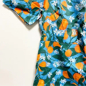 Kit Orange Print Short Sleeve Knee Length Dress thumbnail 5