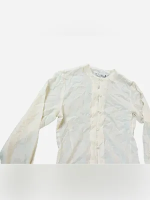 100% Silk Lightweight Cream Button thumbnail 3