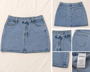 SHEIN Light Wash Denim Skirt thumbnail 2