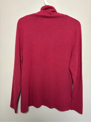 Nordstrom 100% Cashmere Mock Neck Sweater Red Burgundy thumbnail 5