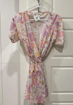 Blu Spero Mini Floral Wrap Dress thumbnail 2