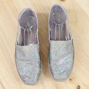 Bobs by Skechers Disco‎ Ball Shimmer Slip On Flats Shoes Silver 7 thumbnail 4