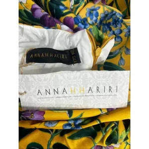 Annah Hariri Yellow Floral Maxi Dress Plus Size 16 Long Sleeve Plaid Sundress thumbnail 11