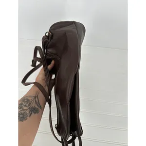 Tuscany Leather Backpack Purse Women OS Brown Leather Handmade Italy Sling Zip thumbnail 7