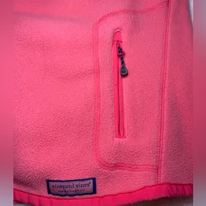 Vineyard Vines Martha's Vineyard Full-Zip Fleece Vest Coral Pink Size Large thumbnail 5