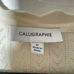 Anthropologie Calligraphie Dress Medium Ivory Pointelle Knit Button Front thumbnail 3