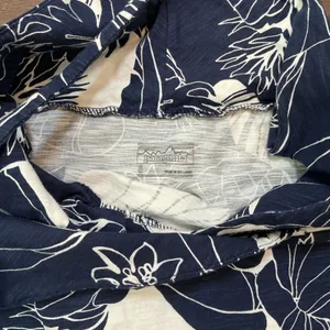 Patagonia Floral Racerback Sundress Navy Blue White Cotton Blend Small Summer thumbnail 3