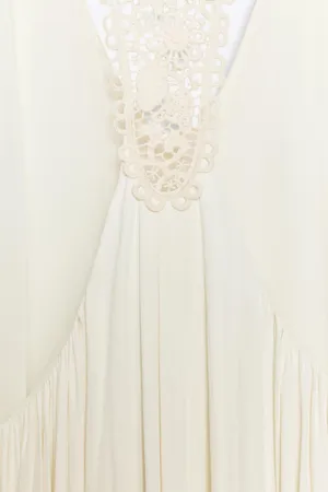 Zara Flowy Halter Maxi Dress in Soft Cream thumbnail 13