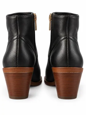 Vince Camuto Aminda Black Leather Square Toe Ankle Boots 7.5 thumbnail 5