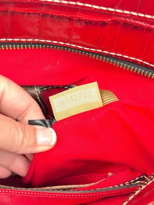 Dooney & Bourke Croco Embossed Red Leather Lexington Shopper Tote Shoulder Bag thumbnail 7