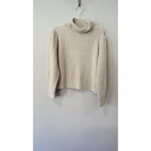 J.Crew Puff-Sleeve Turtleneck Sweater in ivory Size Large thumbnail 2