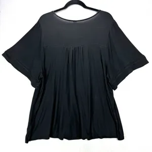 Old Navy Top Women's XXL Black Dressy Tee Shirt Babydoll Whimsygoth Boho Witchy thumbnail 2