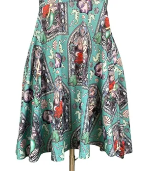 The Little Mermaid Teal Ariel Print Open Back Skater Dress thumbnail 4