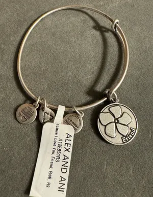 Alex and Ani Friend Silver Tone Bracelet thumbnail 1